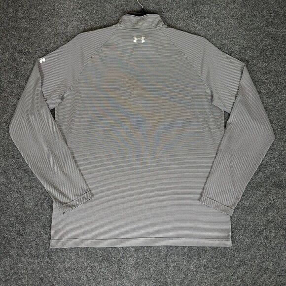Under Armour Pullover Mens Large Grey 1/4 Zip Long Sleeve Loose Fit Heat Gear - Picture 5 of 7